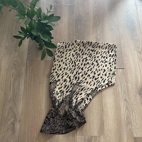 AMERICAN RAG Leopard Print Cinch-Waist Blouse - Picture 7 of 7